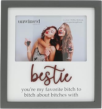 Pavilion Gift Company - Bestie - 4" x 6" Horizontal Picture Photo Memory Frame Display Bestie BFF Best Friends Friendship