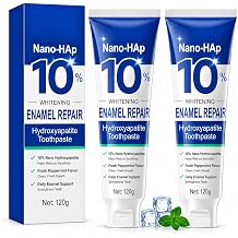 10% Nano Hydroxyapatite Toothpaste-Protects Enamel and Strengthens Teeth,Hydroxyapatite Toothpaste for Oral Health, Freshens Breath, Non-Irritating, Natural 2PACK
