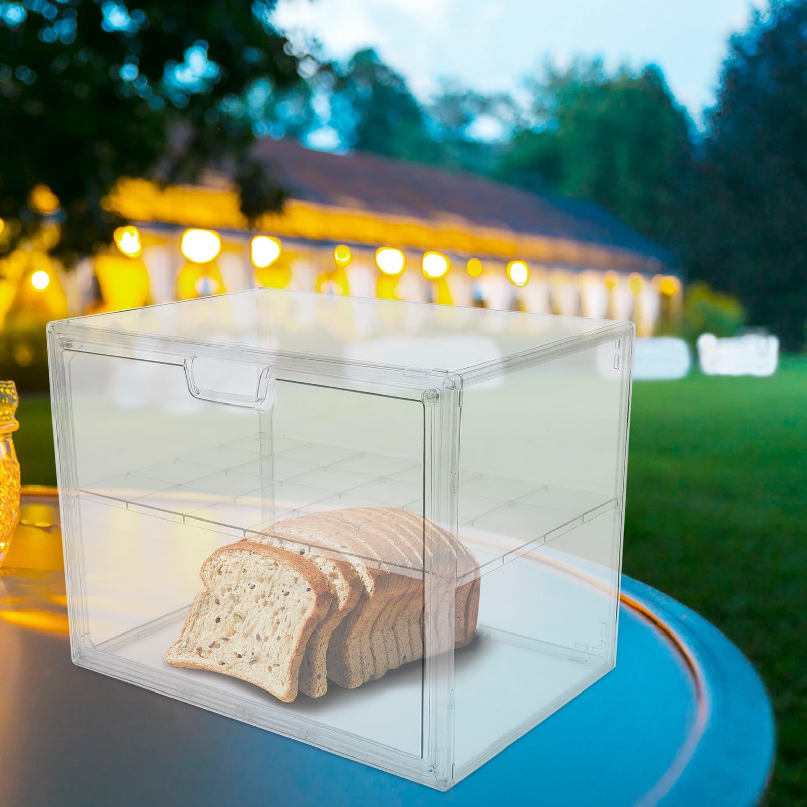 Contenitore Conserva Pane Morbido e Snack per Pane in Acrilico Trasparente da Cucina a Doppio Strato, Resistente e Semplice, per Panetterie e Caffetterie