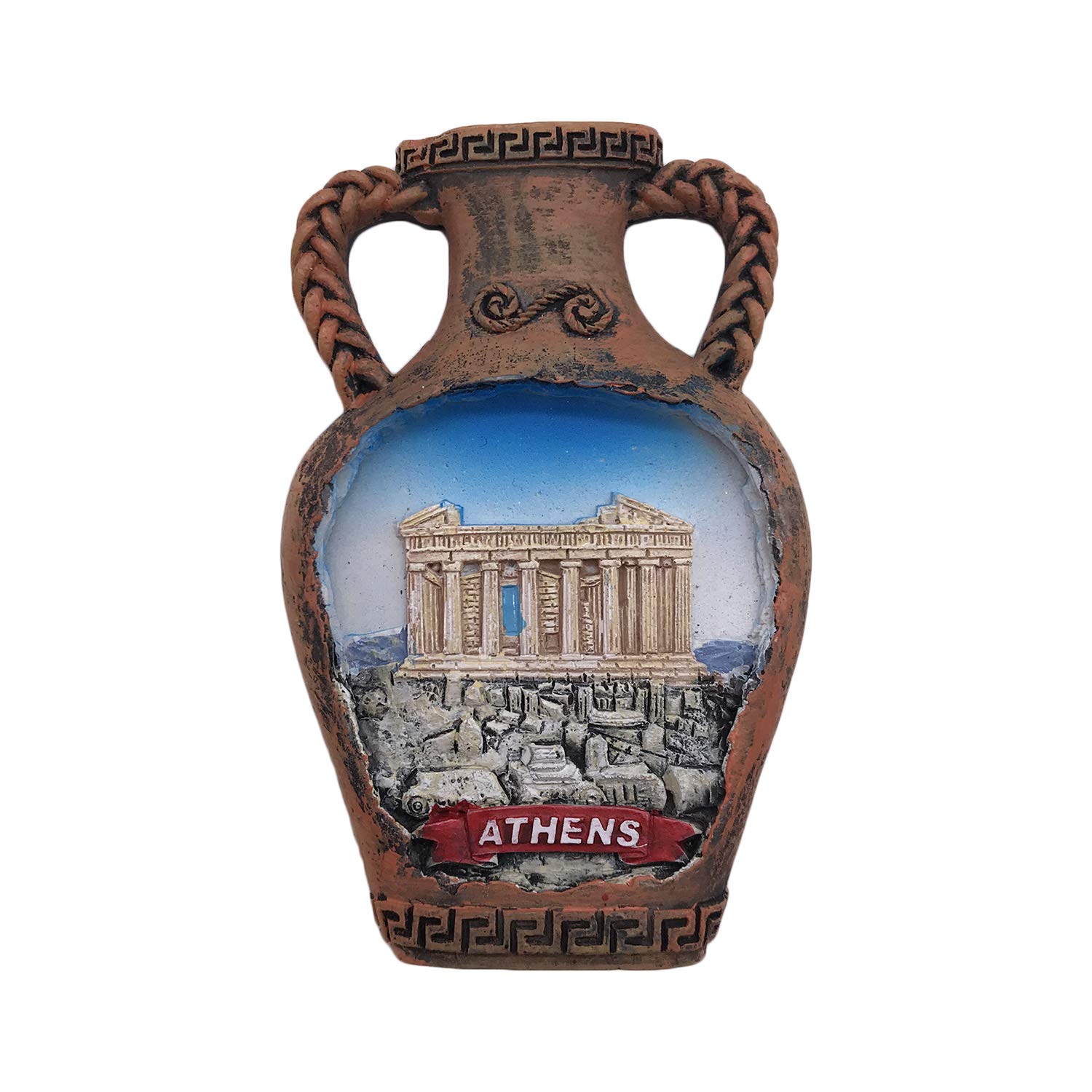 Magnete Frigorifero 3D Atene Grecia: Souvenir Turistico In Resina Con Forte Magnete, Dimensioni 8x5 Cm