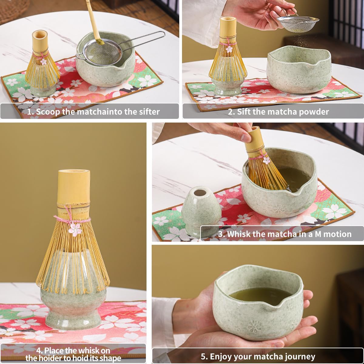 DWEHIXBUY Handcrafted Matcha Bowl Set