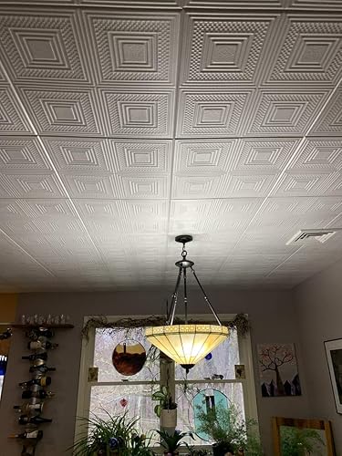 Miniatura 2 de A La Maison Ceilings R11 - Azulejos de techo de espuma anidados cuadrados (21.6 pies cuadradoscaja), paquete de 8, color blanco liso