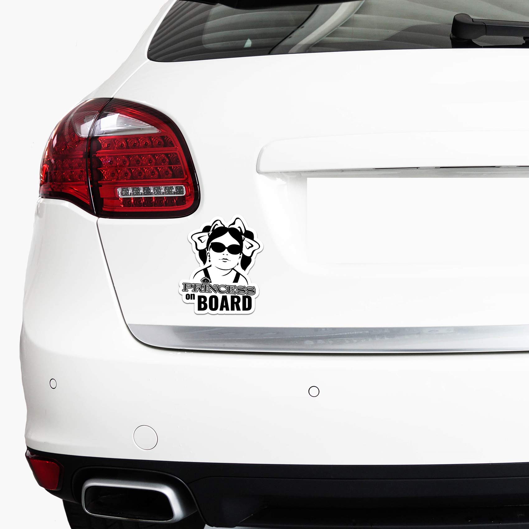 Adesivo Baby On Board Per Auto | Principessa Con Unicorno E Tigre | Resistente Pioggia E UV | Facile Da Applicare E Rimuovere | Regalo Per Neo Genitori