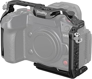SmallRig Quick Release Cage for Panasonic LUMIX GH7 / GH6, Camera Cage with Patented HawkLock Style Cold Shoe/NATO Rail/Quick Release Plate for Arca, Full Access & Anti-Scratch Design - 4824