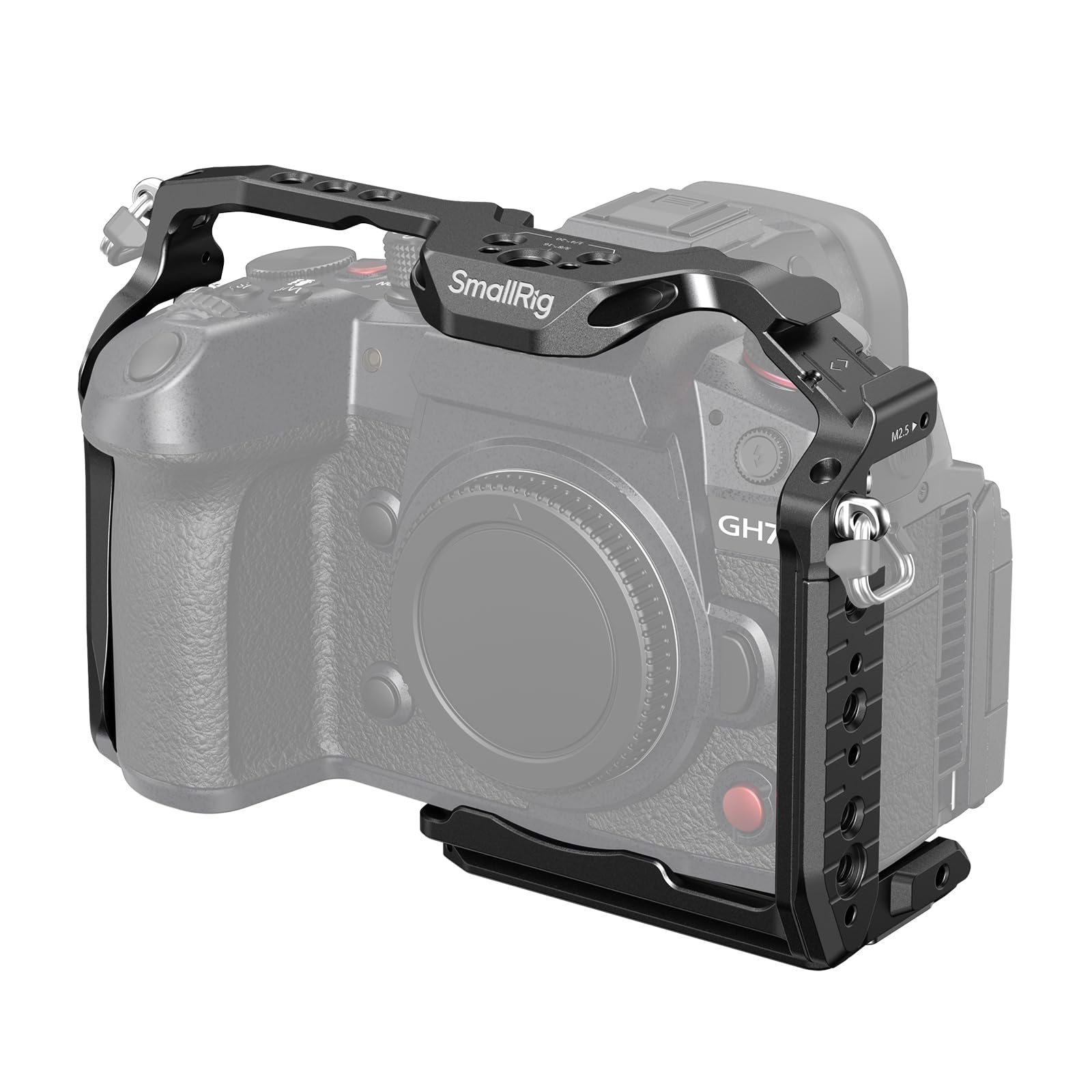 SMALLRIG Gabbia A Sgancio Rapido Per Panasonic GH7/GH6 – Con Piastra Arca, Attacchi NATO, Cold Shoe E Punti Di Montaggio, Antigraffio
