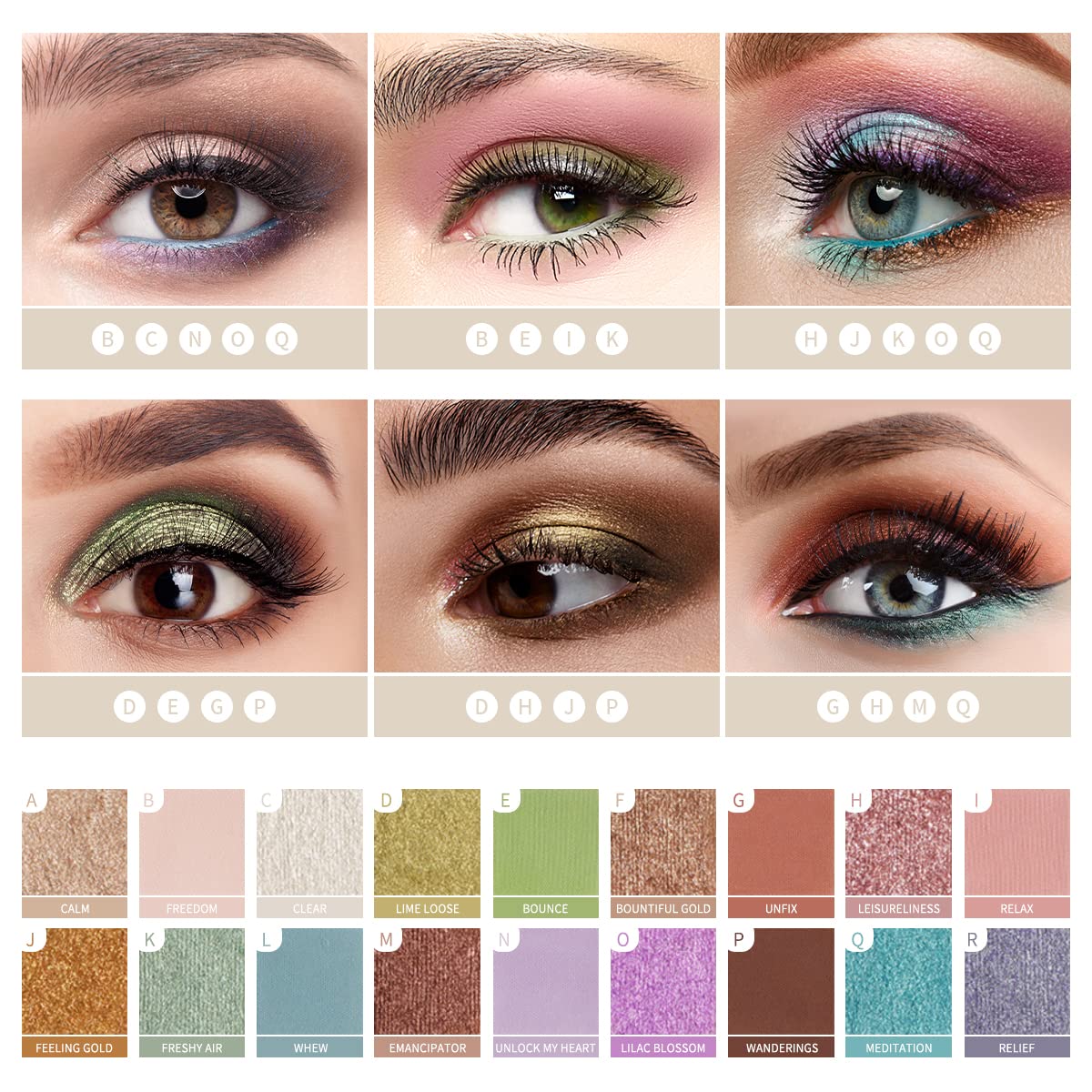 Buy Free Eyeshadow Palette,18 Shades Eye Platette with Matte