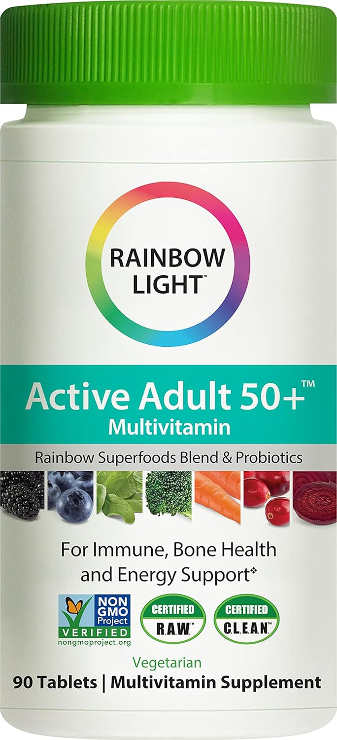 Rainbow Light Active Adult 50+ Non-GMO Project Verified Multivitamin, 90 Tablets (Package May Vary) : Health & Household