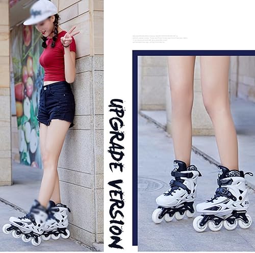 Miniatura 7 de Patines de ruedas  Patines en línea profesionales negros para adultos, estilo libre, cómodos para mujeres y adolescentes