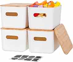 Amazon.com - Citylife 4 Packs Plastic Storage Bins with