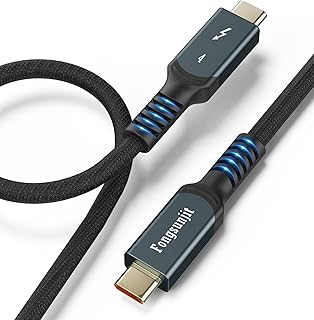 fongsunjit USB4 Cable 40Gbps Data Transfer Compatible with Thunderbolt 4 3 8K60Hz 4K60Hz 100W 20V 5A PD Support Galaxy S22 Ultra MacBook Pro iPad Pro Surface Pro SSD Laptop 1.2M