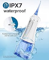 Vista 5 de Irrigador dental de agua inalámbrico para limpiador de dientes, 4 modos, 5 puntas de chorro, irrigador bucal dental, recargable IPX7 impermeable