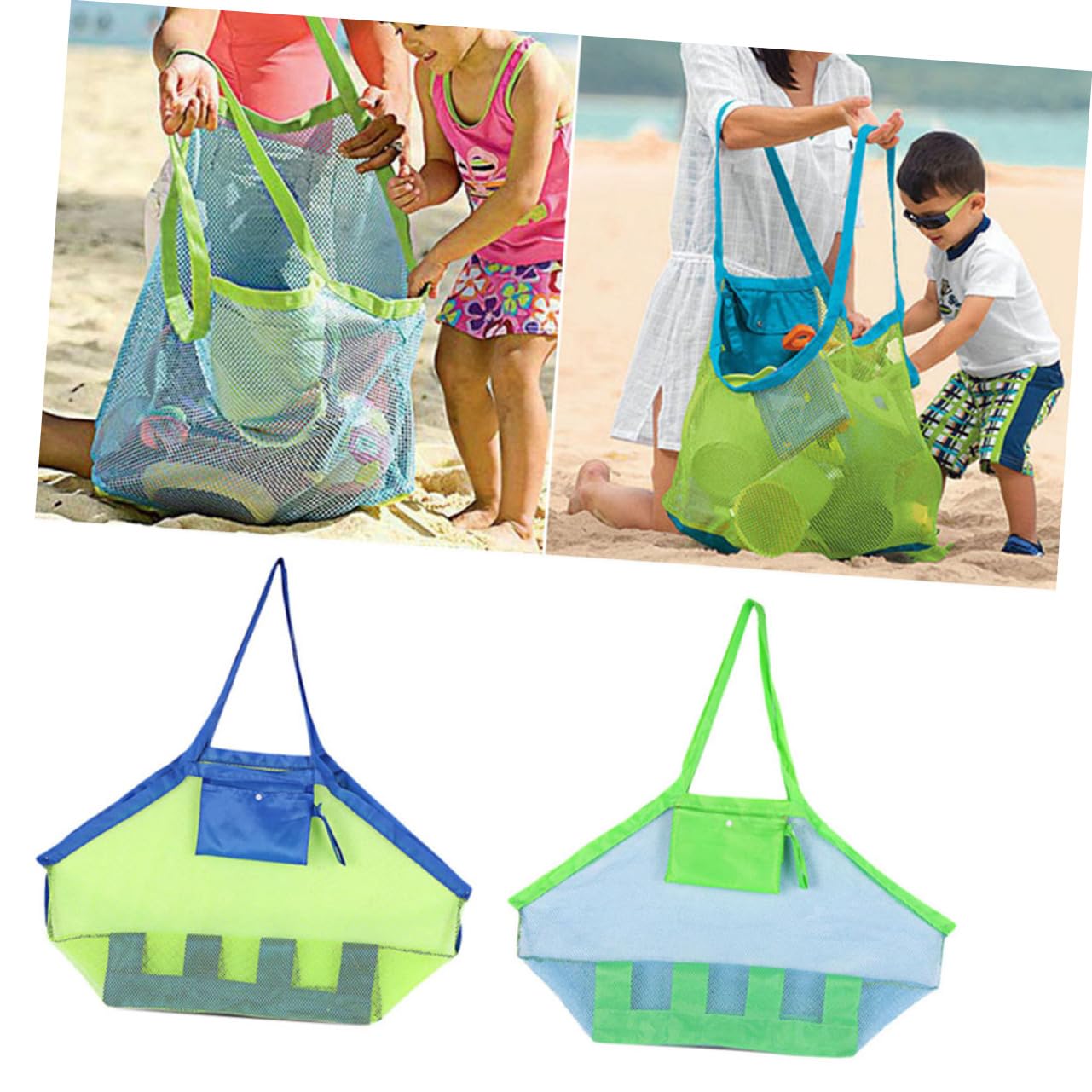 ibasenice 6 Pcs Sac À Pliable Sac À pour Jouets De Sable s pour Enfants Grand Fourre-Tout Jouets De Jeu en Plein Air pour Les Enfants À L'Extérieur pour De