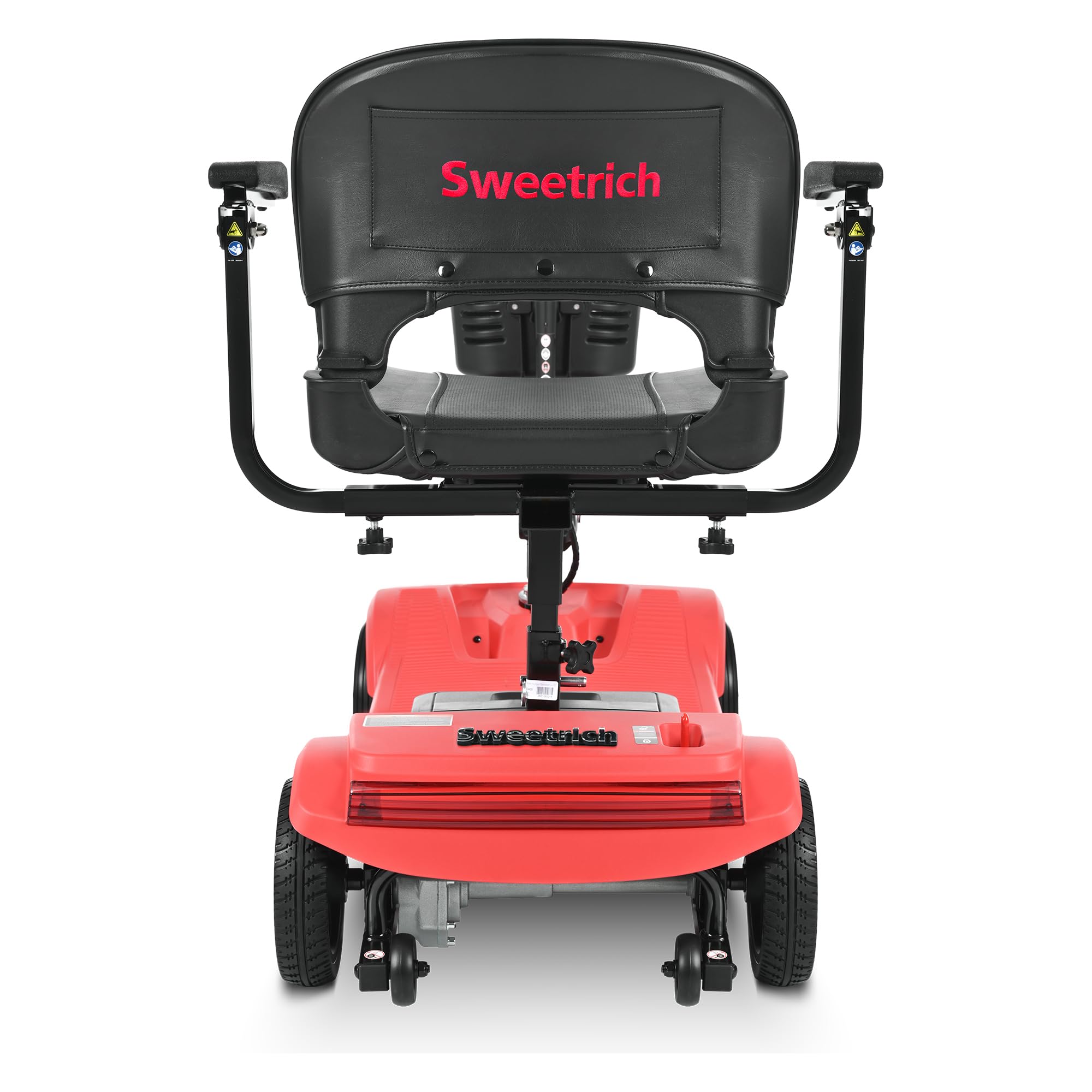 Mobility Scooter elettrico pieghevole per anziani e anziani, portata 15 km, batteria rimovibile da 12 Ah, portata 136 kg, motore da 250 W + porta USB (rosso)