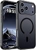 URUCHI Güçlü Manyetik iPhone 17 Pro Telefon Kılıfı, [Mag-Safe ile Uyumlu] [Askeri Düzey Düşme Koruması] [Güçlü Silikon Kenarlar] İnce Yarı Saydam Mat Koruyucu iPhone 17 Pro Kılıfı için, Siyah