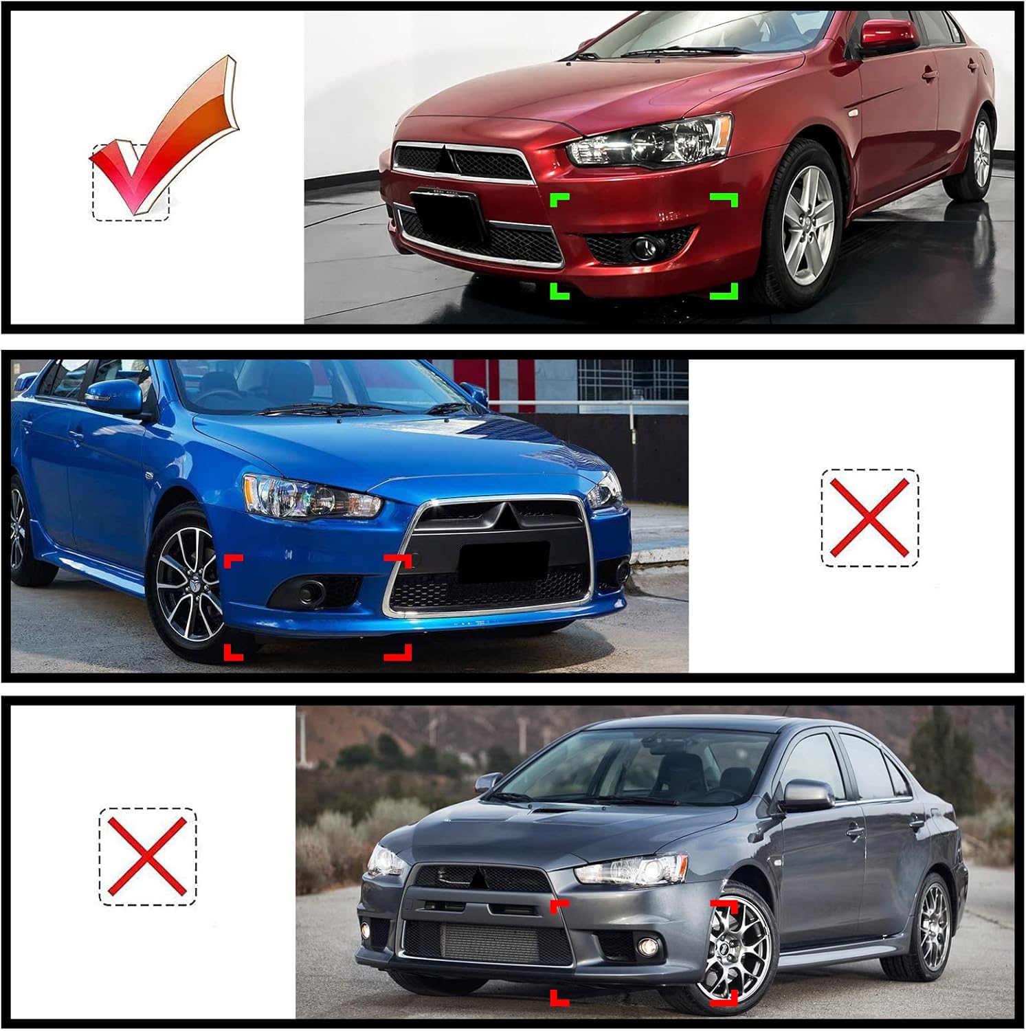 AUTOWIKI Front Bumper Fog Driving Light Assembly OEM Replacement Series for 2007-2014 Mitsubishi Lancer (not fit EVO & Ralliart models) Clear Lens 2PC with Switch and Wiring Kit