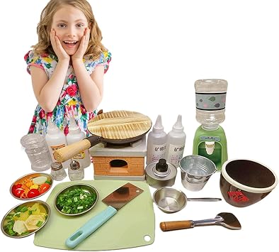 Cooking Set for Kids | Educational Kitchen Tools Professional Cookware - Professional Food Cooking Tool with Condiment Bottle and Frying Pan for Kids Boys Girls