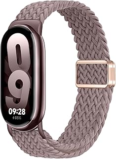 [Etsbaocy] バンド Xiaomi Smart Band 10 / 9 / 8 対応 交換バンド 替えベルト 弾性ナイロン製 編組ストラップ 磁気バックル付き 交換用ストラップ Xiaomi Mi Band 10 / 9 / 8 用ベルト - パープル