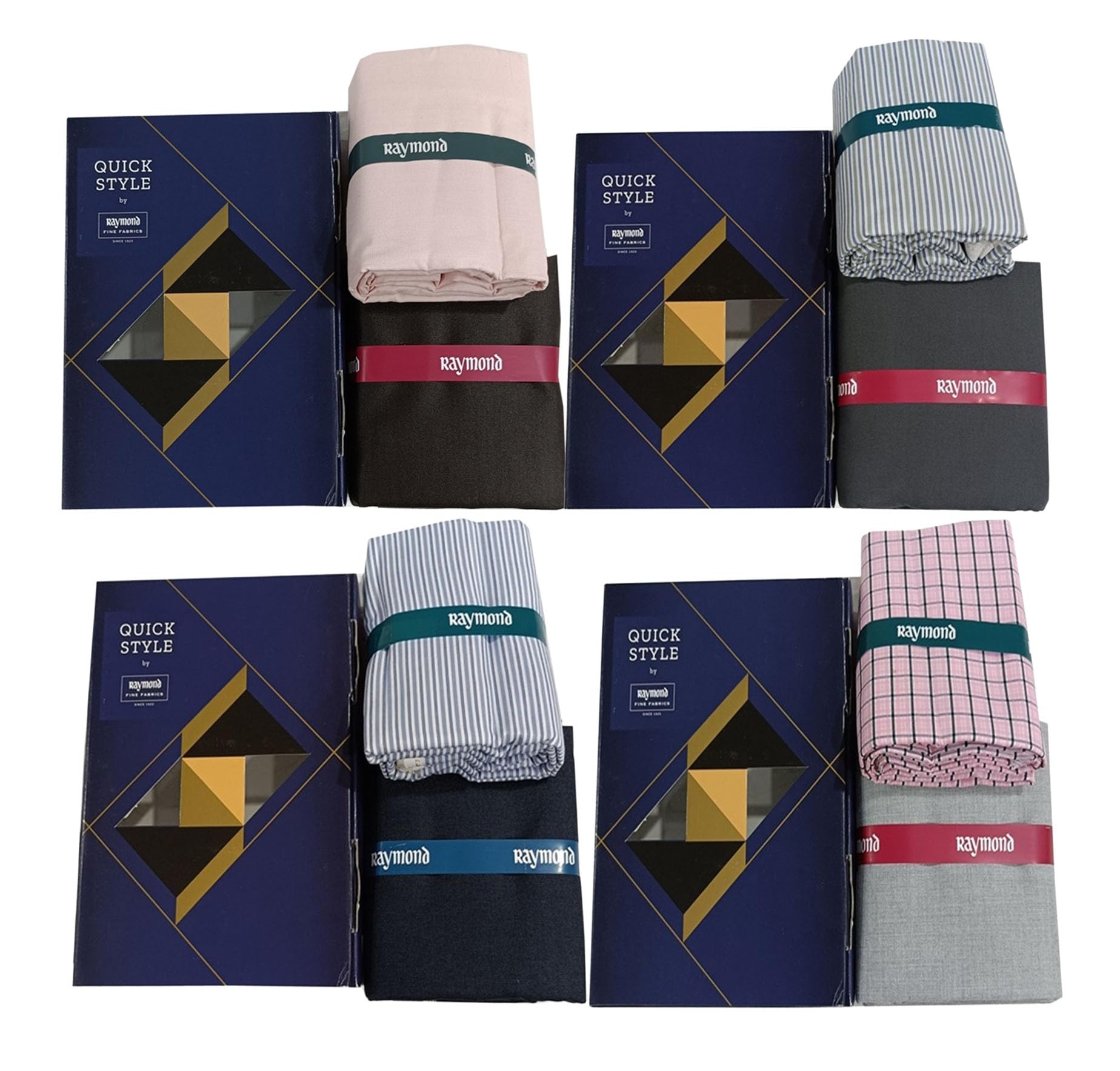 raymond fabrics Men’s Unstitched Shirt & Trouser Fabric Combo Pack of 4 | Premium Cotton Shirt Material with Poly-Viscose Pant Fabric | Assorted Formal & Casual Designs | Gift Pack-picture-37