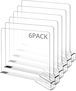 QWORK® Separadores de prateleiras acrílicas para armário, 6 peças, armário, cozinha, escritório, organizador de despensa