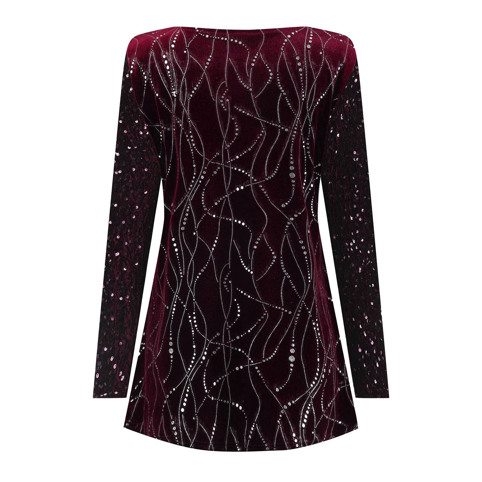 Glitzer Oberteile Damen, Pailletten Bluse Damen Elegant,T Shirt Damen Langarm Asymmetrischer Saum Langarmshirt Locker Tunika Tops Longshirt Festliche Party Oberteil Blusen & Tuniken für Frauen