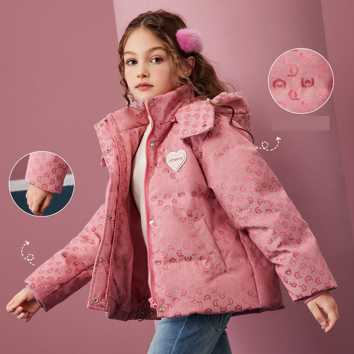Giacca invernale per bambini, parka invernale per bambini, con cappuccio in pelliccia, calda parka invernale per attività all'aria aperta, giacca da neve per ragazzi e ragazze