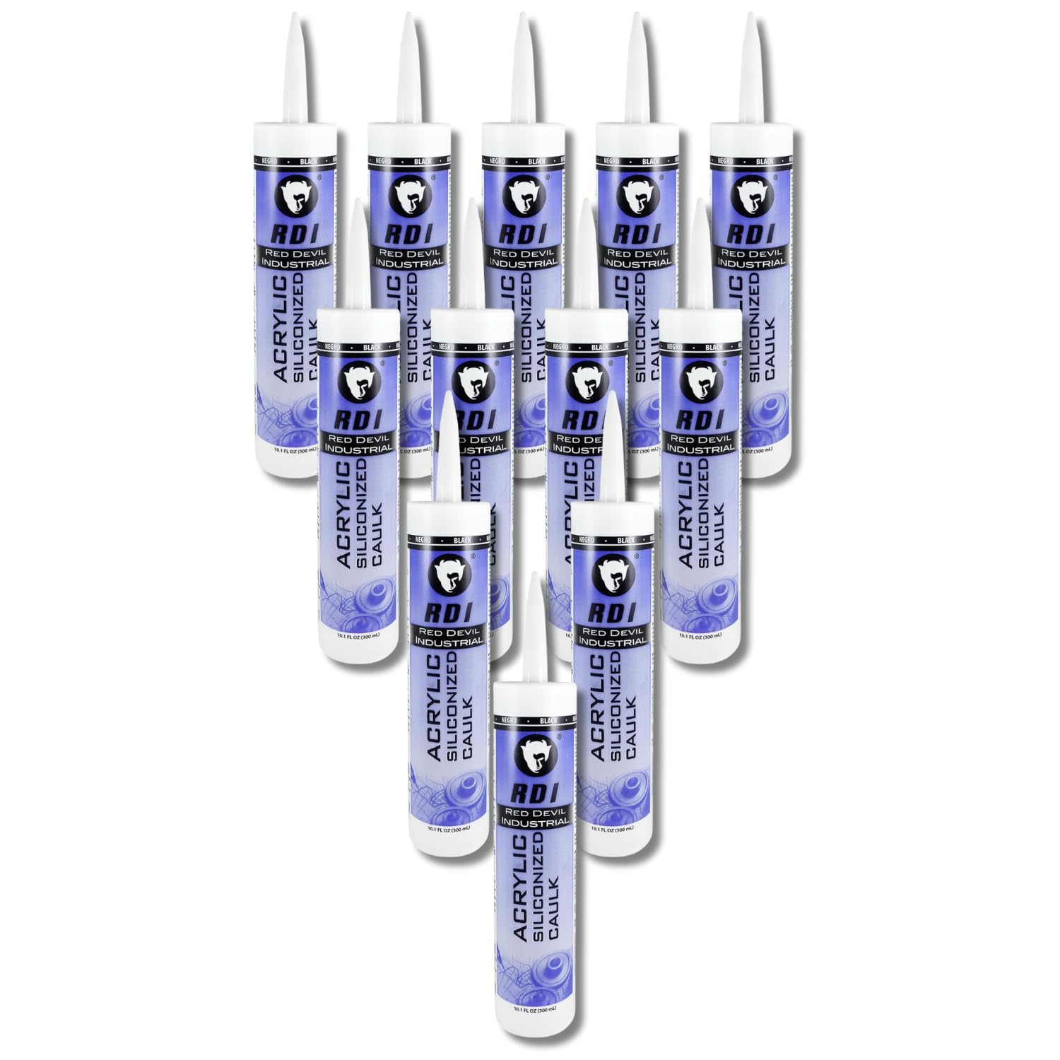 Red Devil 08466I Rd Pro Construction Grade Siliconized Acrylic Sealant, 10.1 oz., Black, 12 Pack