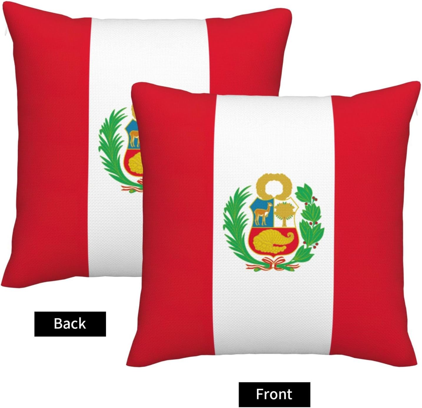 Flag of Peru Imitation Linen Pillowcase -2 Sets, Fashionable Home Decoration, Used for Sofas, Gardens, beds
