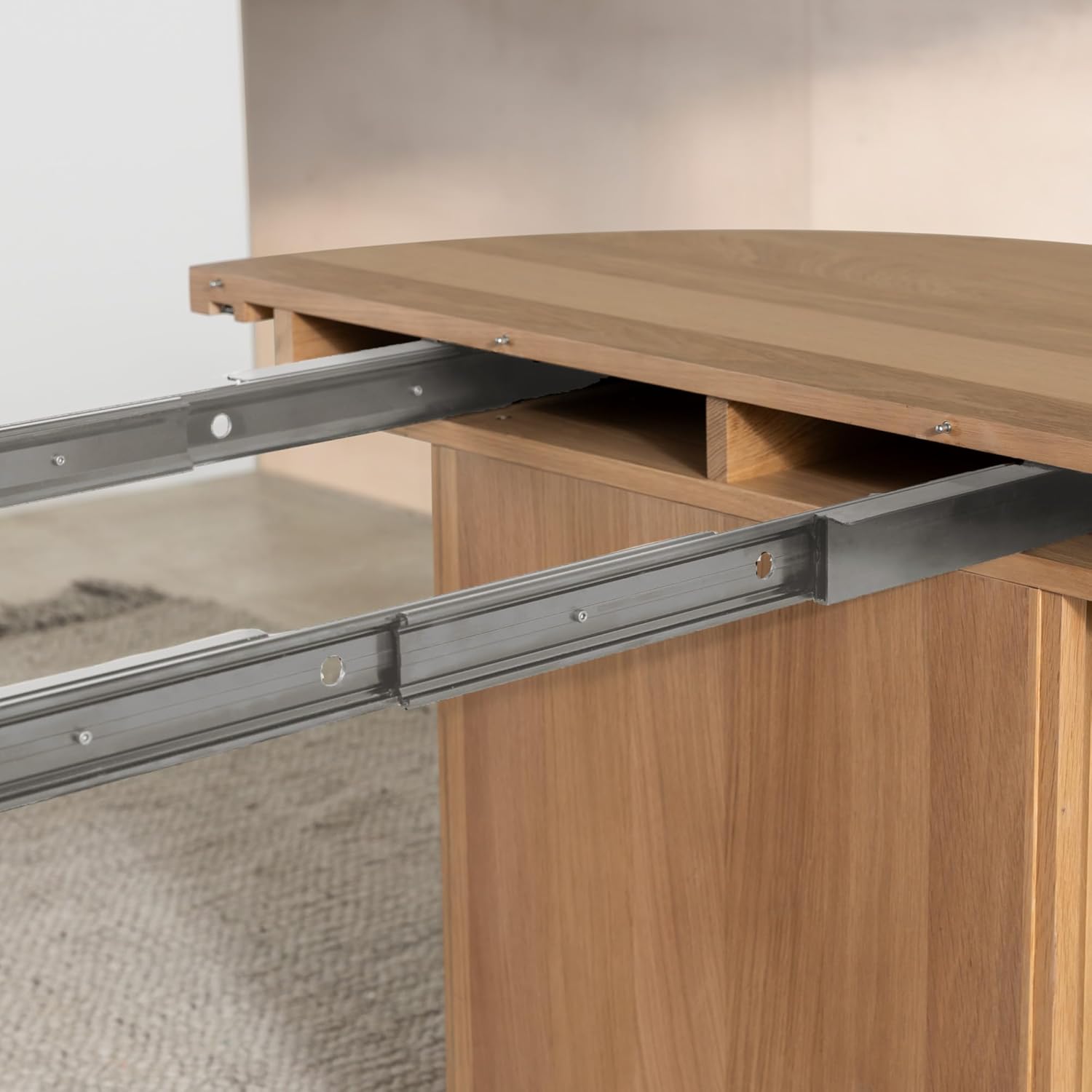 Transformer Table - Solid Wood Extendable Round Dining Table Set with 6 Chairs, Seats 2-10, Extendable Round Dining Set, Space-Saving Modern Furniture, Natural (Table + 6 Chairs)