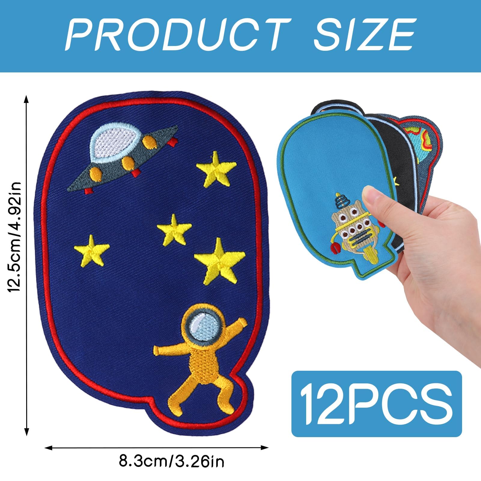 Toppe Termoadesive Bambini Verde Bottiglia - 6 Pezzi 10.5x8 Cm Per Riparare Vestiti - Foto 2