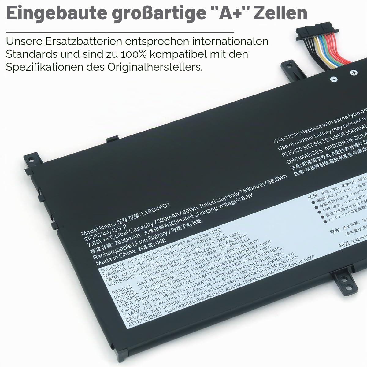 L19C4PD1 L19D4PD1 Laptop Akku für Lenovo Yoga C640-13IML 6-13ARE05 6-13ALC6 81UE 82ND 82FN L19L4PD1 L19M4PD1 5B10U65274 5B10W67385 SB10W67395 5B10U65275 5B10W67329 60Wh, 7820mAh