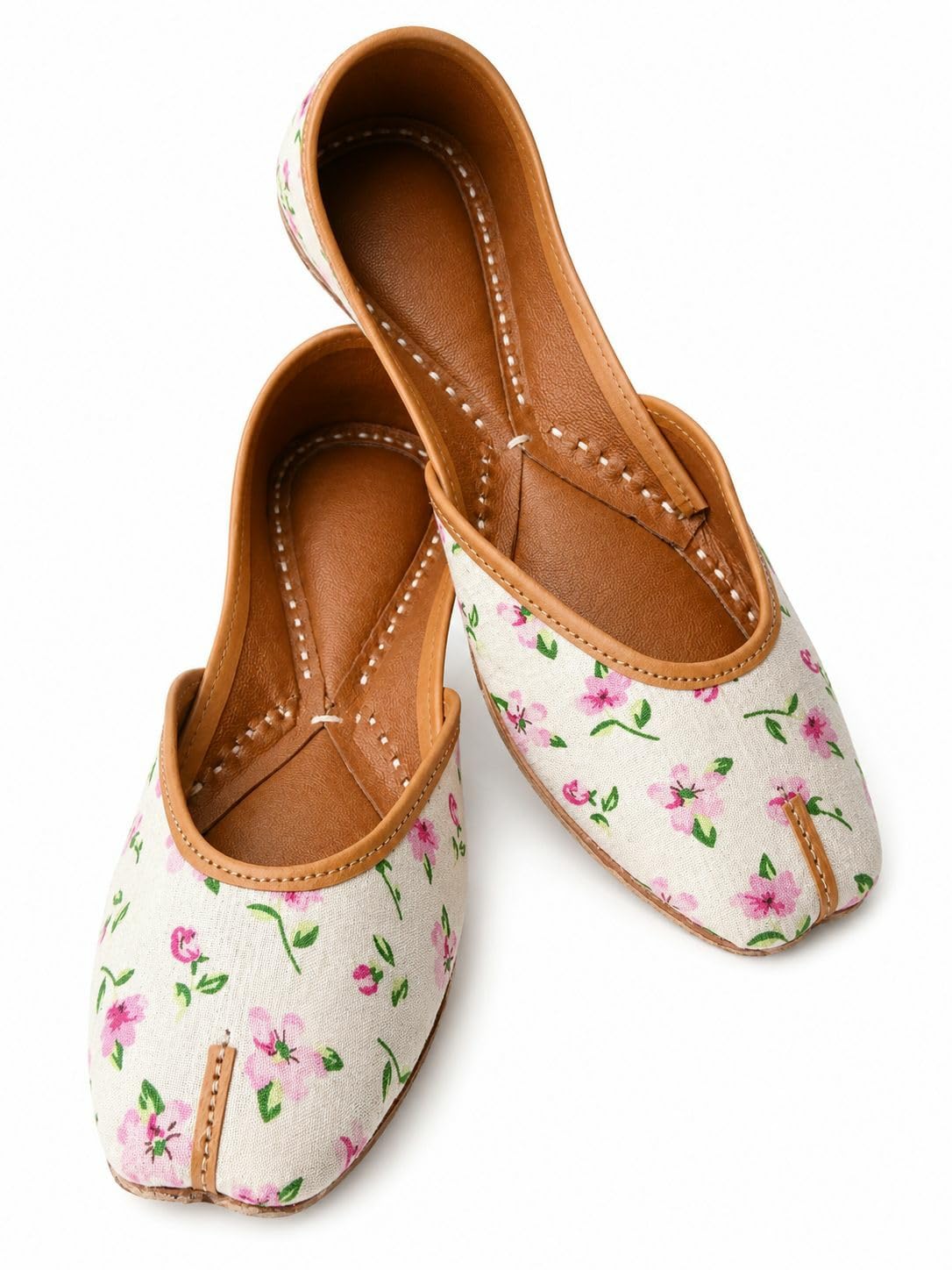 Gulnar Women's Handcrafted Printed Jutti, Cotton Blend Upper, Vegan Leather Sole, Double Cushioning-image-33
