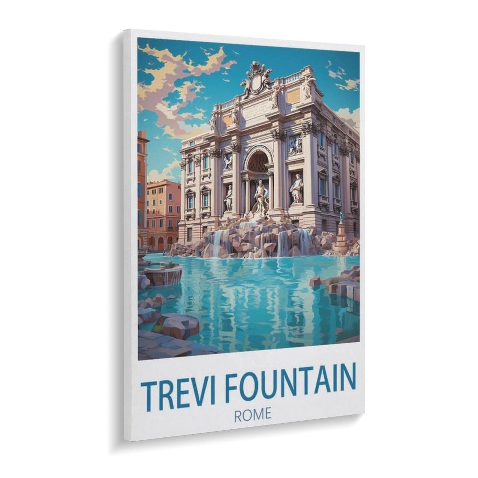 Beayodkp A10 Paint By Numbers For Adults，Trevi Fountain Rome，Canvas Adults' Paint By Number Kits On Canvas Diy Oil Painting By Numbers For Adults(40X50cm-V91