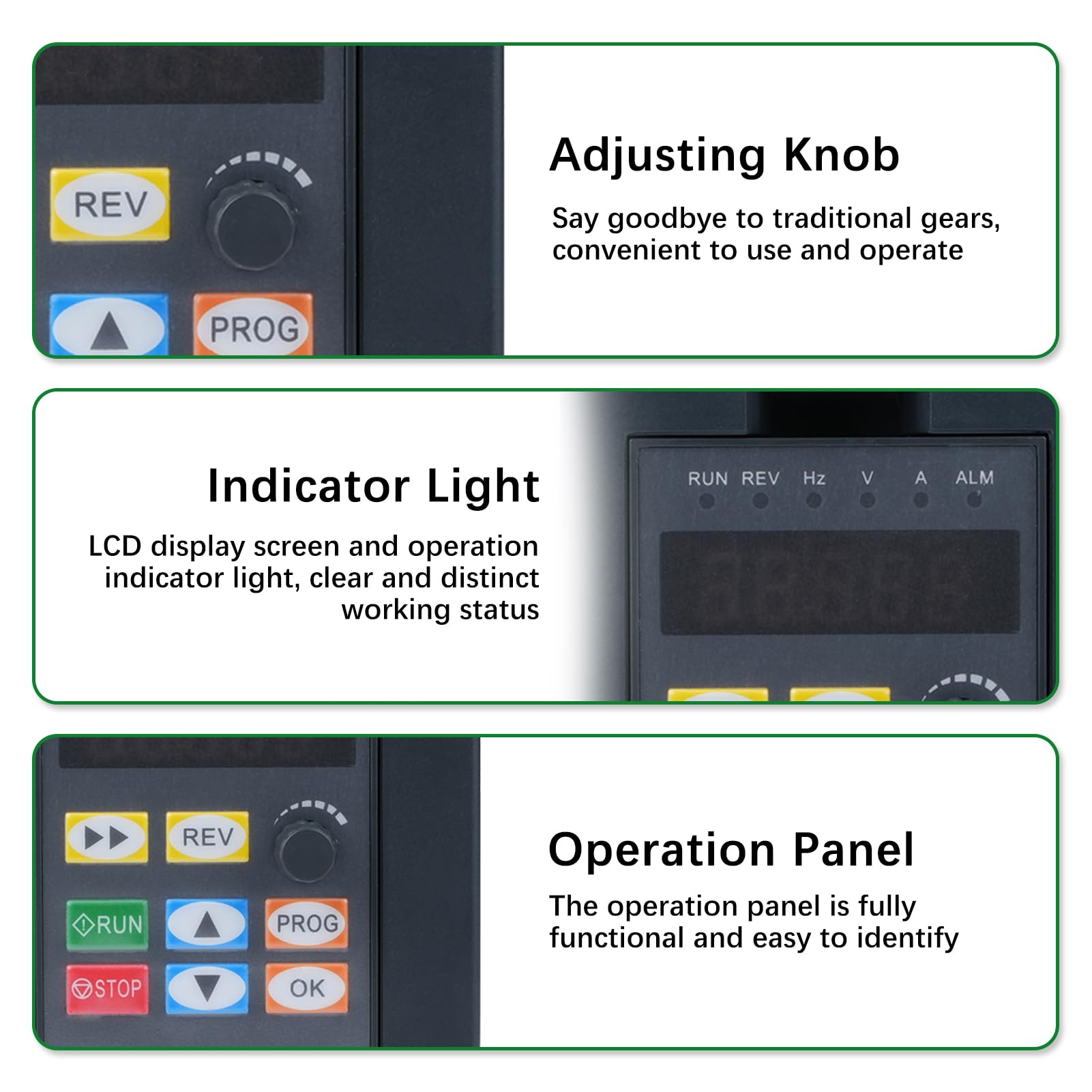 2.2kw Convertitore di frequenza 220V ingresso monofase 220V uscita trifase 220V 2.2kw Variatore di frequenza CNC Inverter di frequenza rimovibile modello 207VEE (con cavo di prolunga da 1m)
