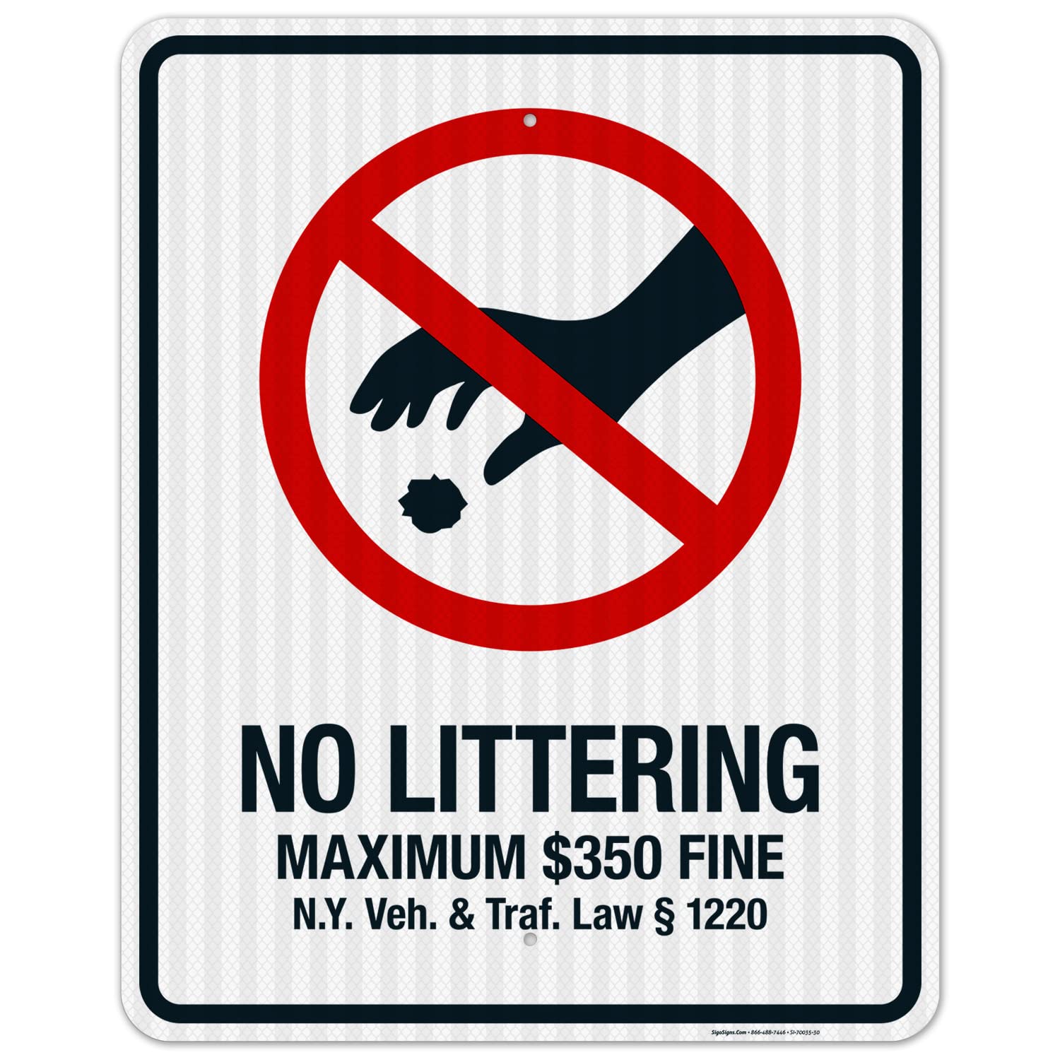 Buy New York No Littering Sign, No Littering Maximum 350 Fine Sign