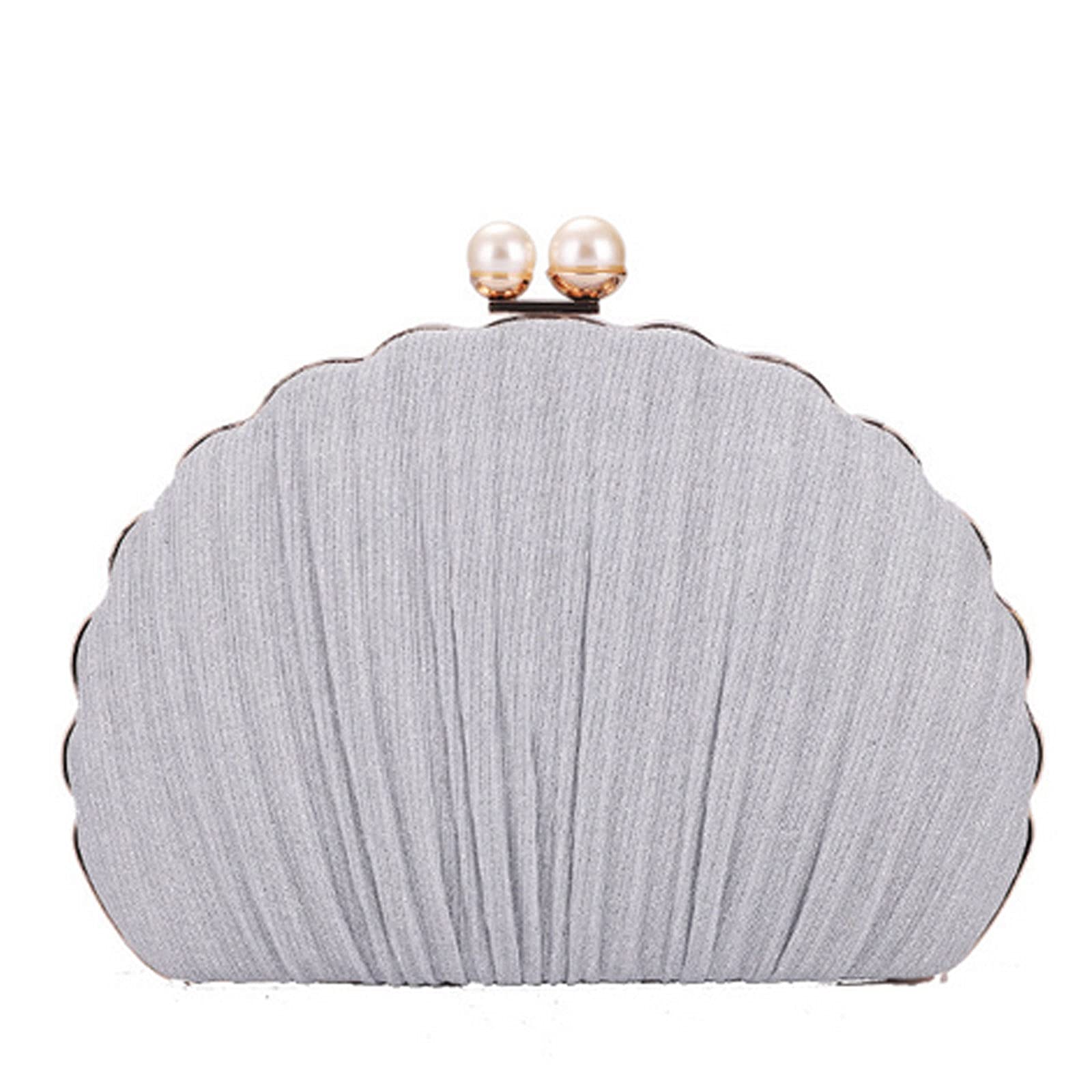 Women Seashell Evening Bag Purse Mermaid Chain Strap Clutch Handbag Shoulder Bag
