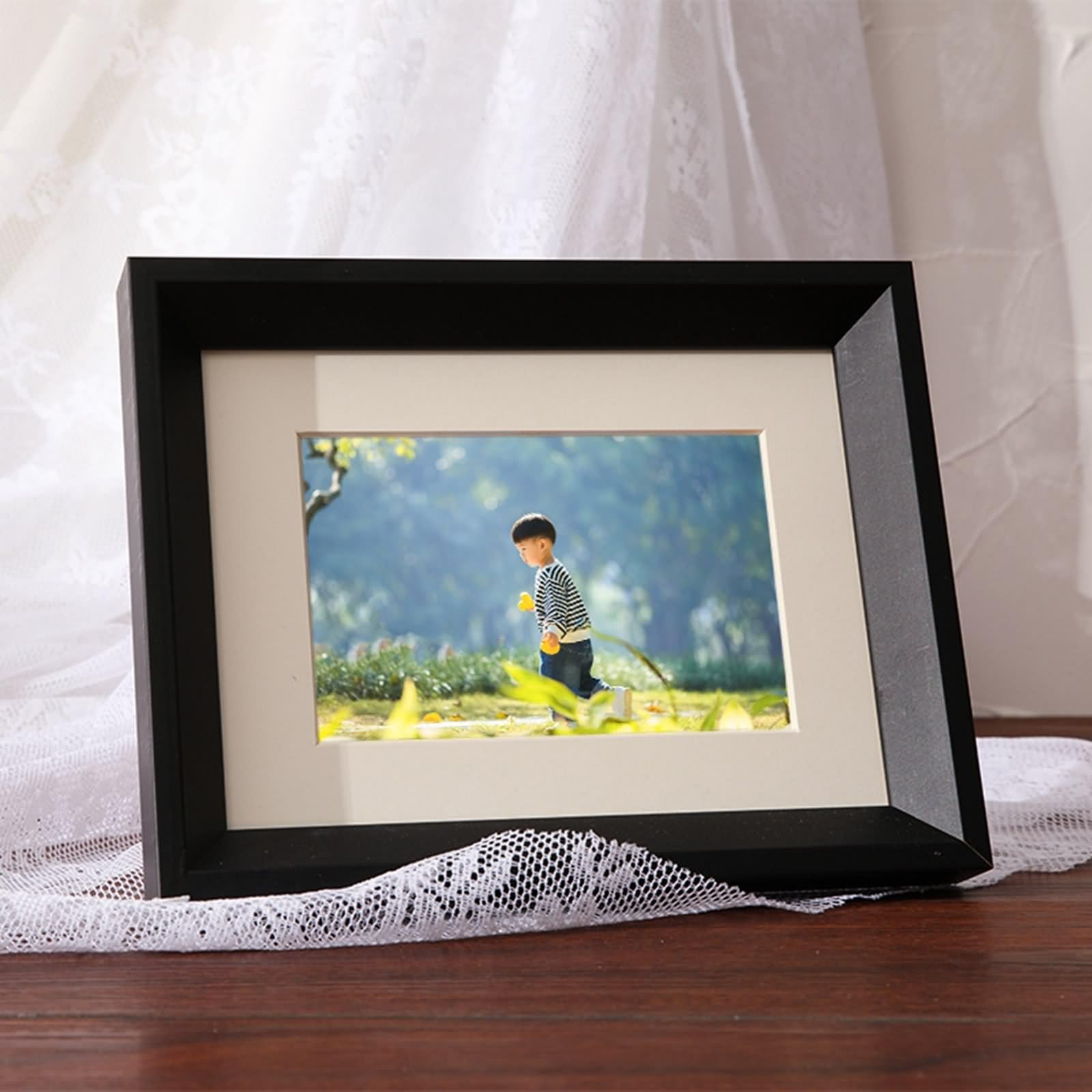 Picture Frames Vintage, Fotorahmen Ostern Schwarz Rechteckig für Wandmontage aus Holz 30.3x40.5cm
