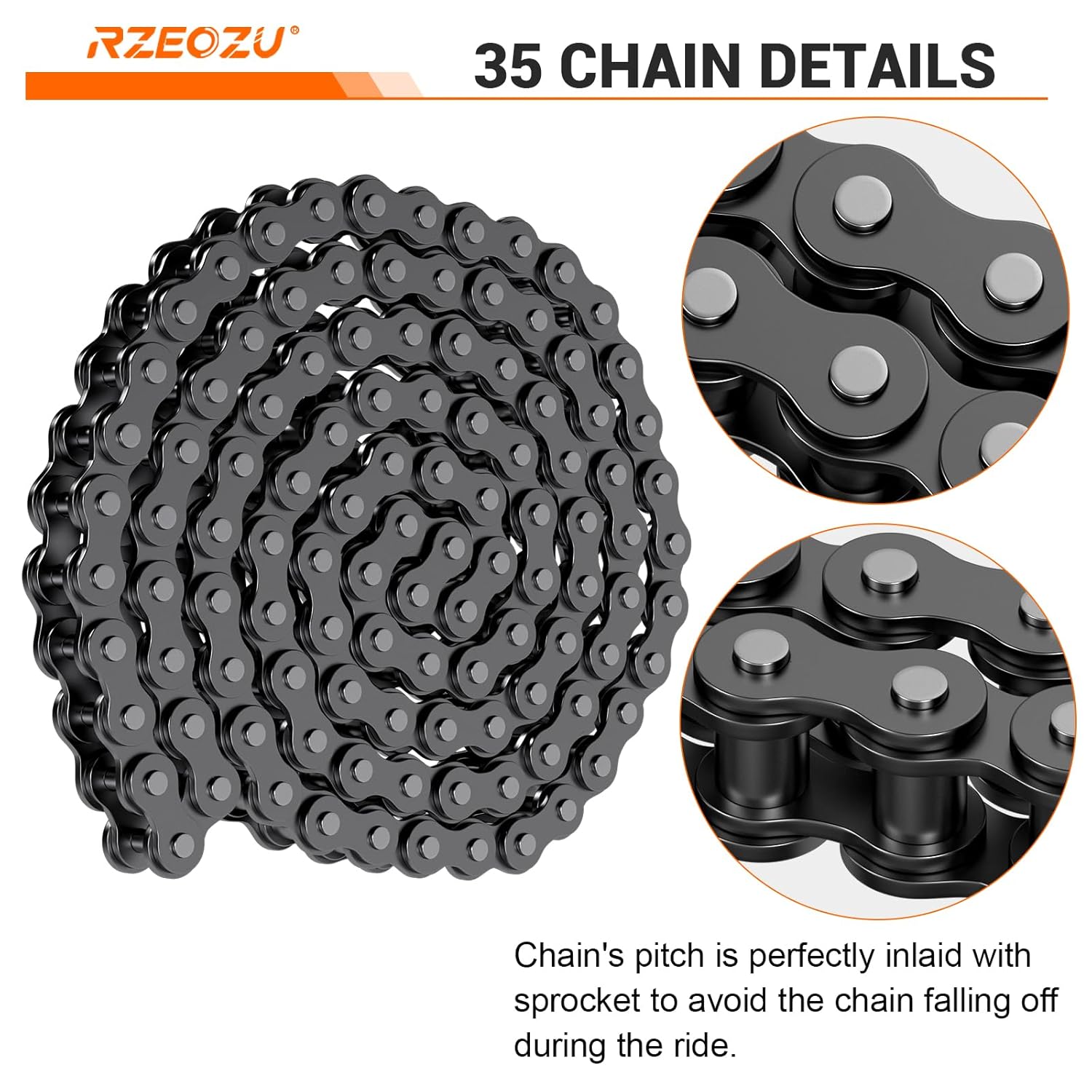 35 Chain Sprocket 65 Tooth 54mm Bore with 108 Links Drive Chain Upgrade Kit Compatible with Razor MX650 MX500 SX500 RSF650 Electric Dirt Bike Dirt Rocket Mcgrath Motocross Motorcycle Parts