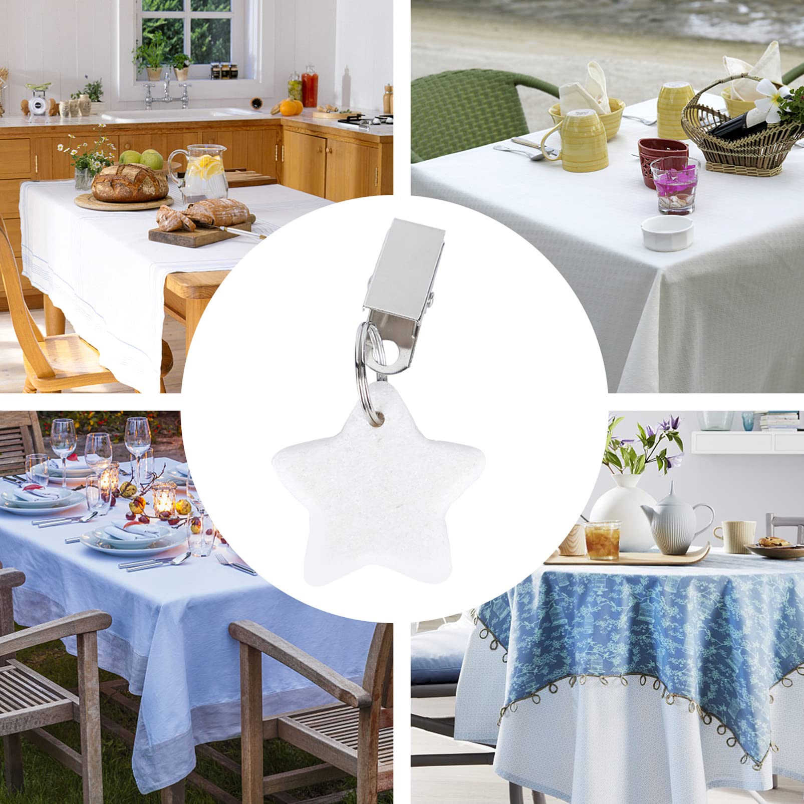 12stücke Outdoor Tischdeckenbeschwerer Sternform Tischdeckenklammern Mit Metallclip Für Gartenpartys Hochzeiten Und Grillabende Windfest Und Einfach Zu Verwenden