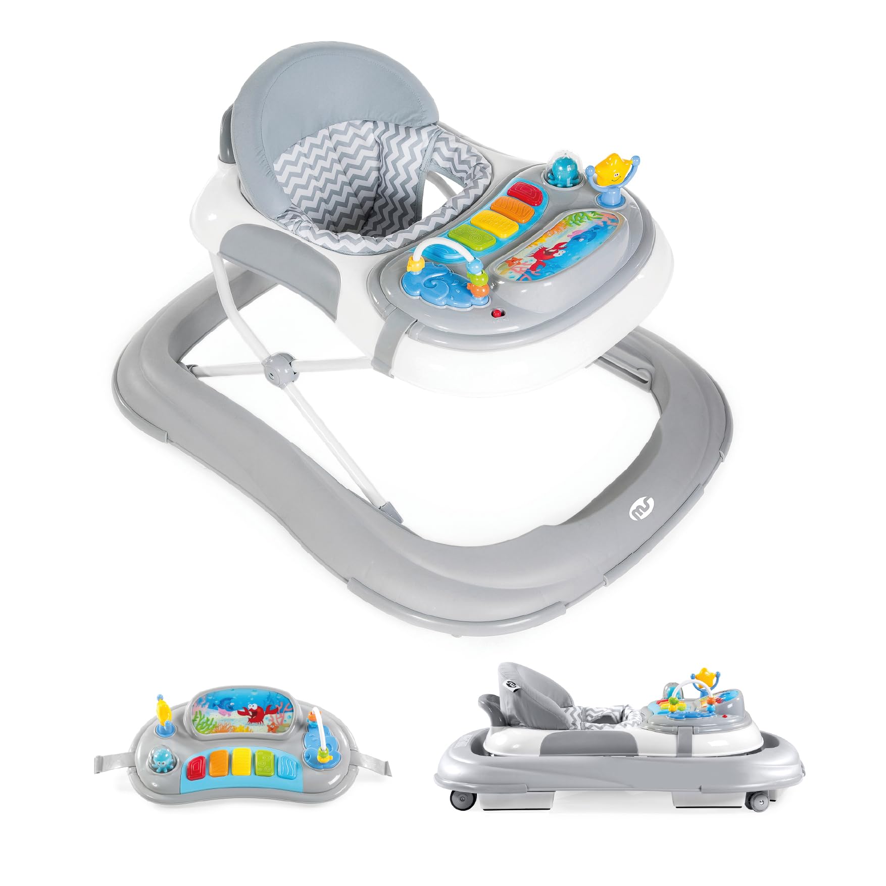 Ms - Andador Bebe con Base Antivuelco y Protector Marcos y puertas- Incluye Bandeja De Sonidos Y Juegos- Ruedas de silicona- Acabado en Mate — view 8