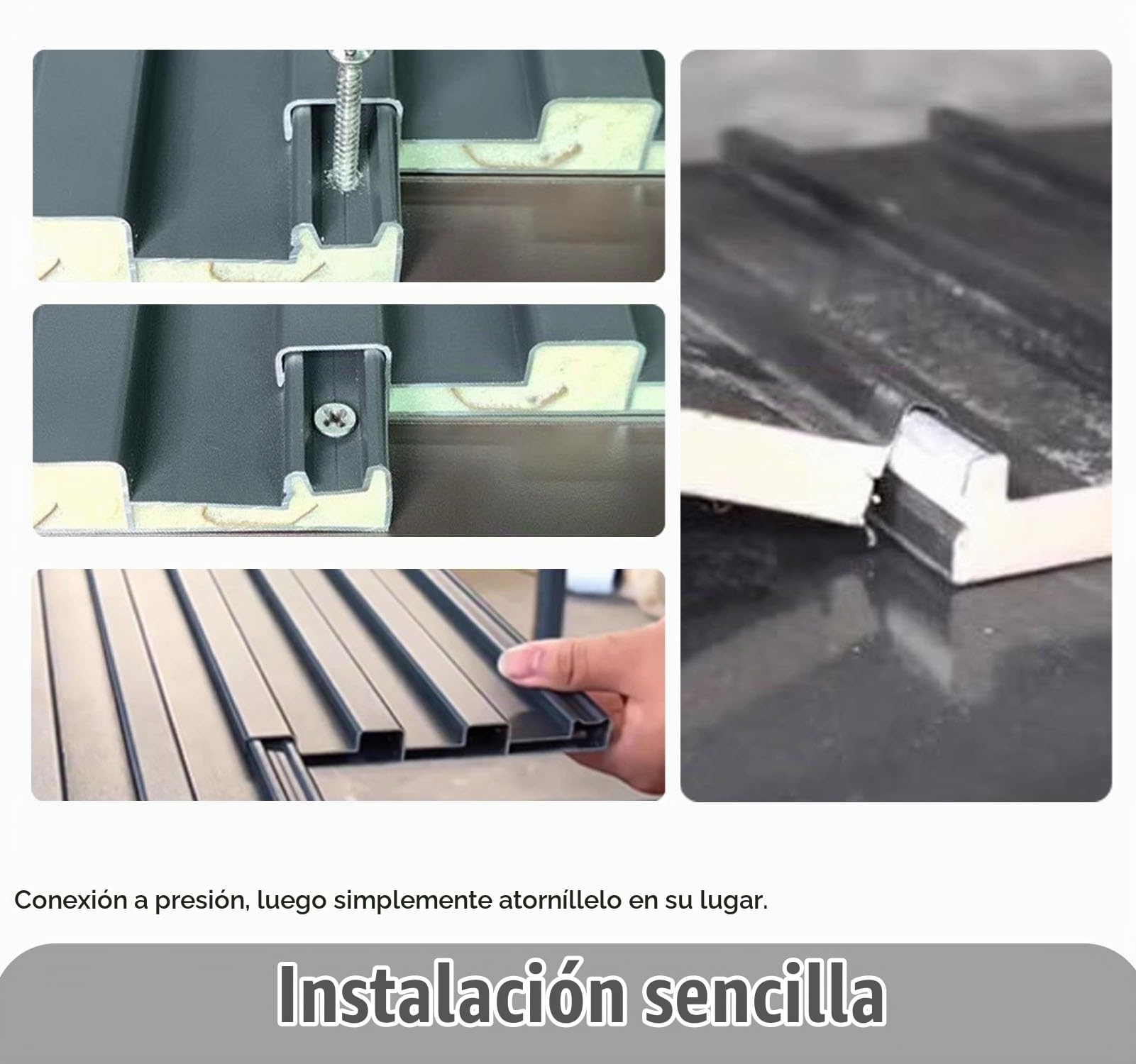 Chapa Tejado Cubierta de Techo de Pérgola Impermeable, Paneles de Techo con Láminas Aislantes, Paneles de Revestimiento Engrosados ​​con Relleno de Policarbonato, Láminas para Techo de Balcones(1pc,90