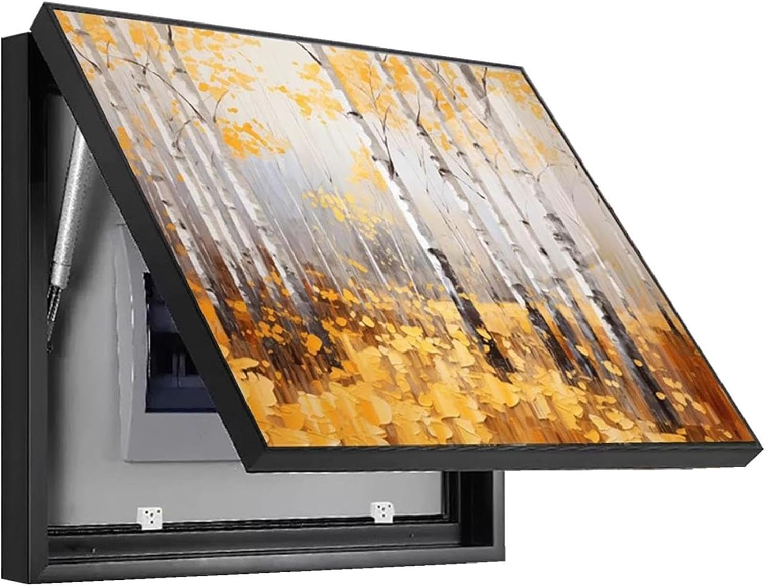 Modern Hydraulic Meter Cover with Artistic Spray-Painted Design, Detachable Decorative Panel, for Living Room Wall Art