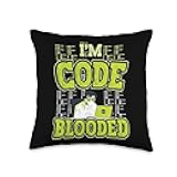 Programming Themed Coder Designs I´ m Blodded Coding Lover Progammer Throw Pillow, 16x16, Multicolor