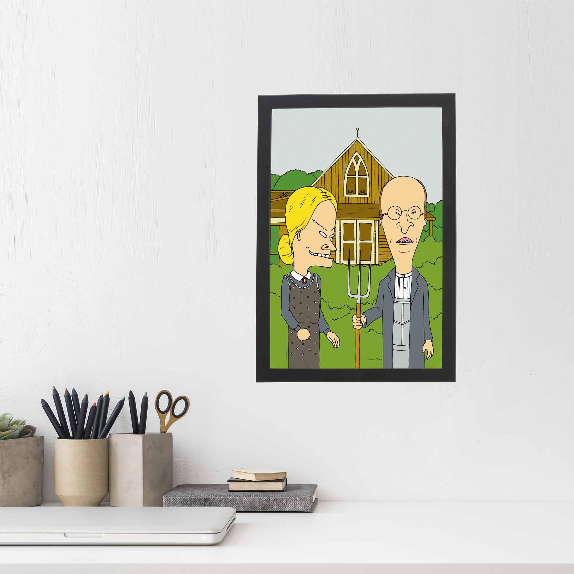 Amazon.com: Beavis and Butt-Head American Gothic Framed Wood Wall