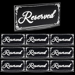 OLYCRAFT 10 Sets Clear Reserved Table Signs Acrylic Reservation Seating Cards for Tables Waterproof Guest Seating Indicator for Wedding Reception Restaurant Wedding Office Meeting Party 5.9x2.9x0.1 inch