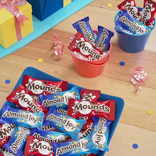 Miniatura 3 de Almond Joy and Mounds - Surtido de caramelos en miniatura, barras de chocolate de coco y almendras, dulces envueltos individualmente, paquete