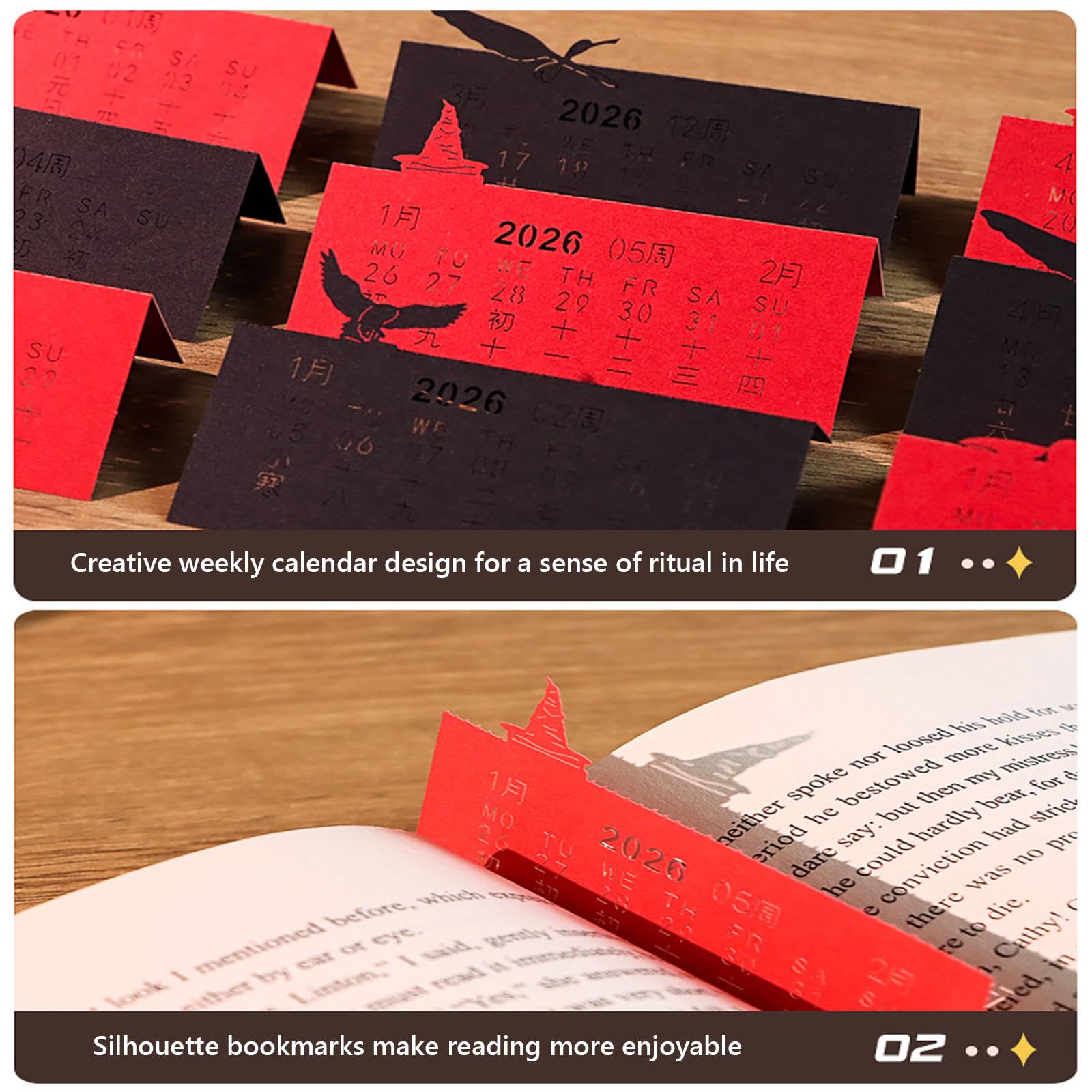 Kalendarz 3D 2026, kalendarz czasowy 2026 z notatnikiem, kreatywny papier 3D artystyczny kalendarz biurkowy z jasnym i akrylowym pudełkiem ekspozycyjnym, zrób to sam, ręcznie rozdarty papier, rzeźba