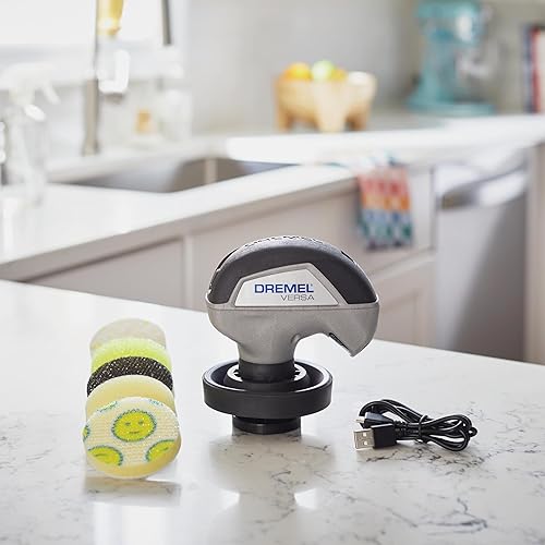 Miniatura 6 de Dremel Versa Power Scrubber Kit con 5 almohadillas de esponja de limpieza Scrub Daddy, resistente al agua, eléctrico, inalámbrico, de alta