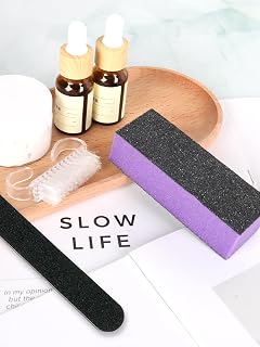 2 Pcs Nail File and Buffer Block, Nail File Kit, Professional Manicure Tools Kits, Purple Nails Pedicure File and Sanding Buffing Grinding File