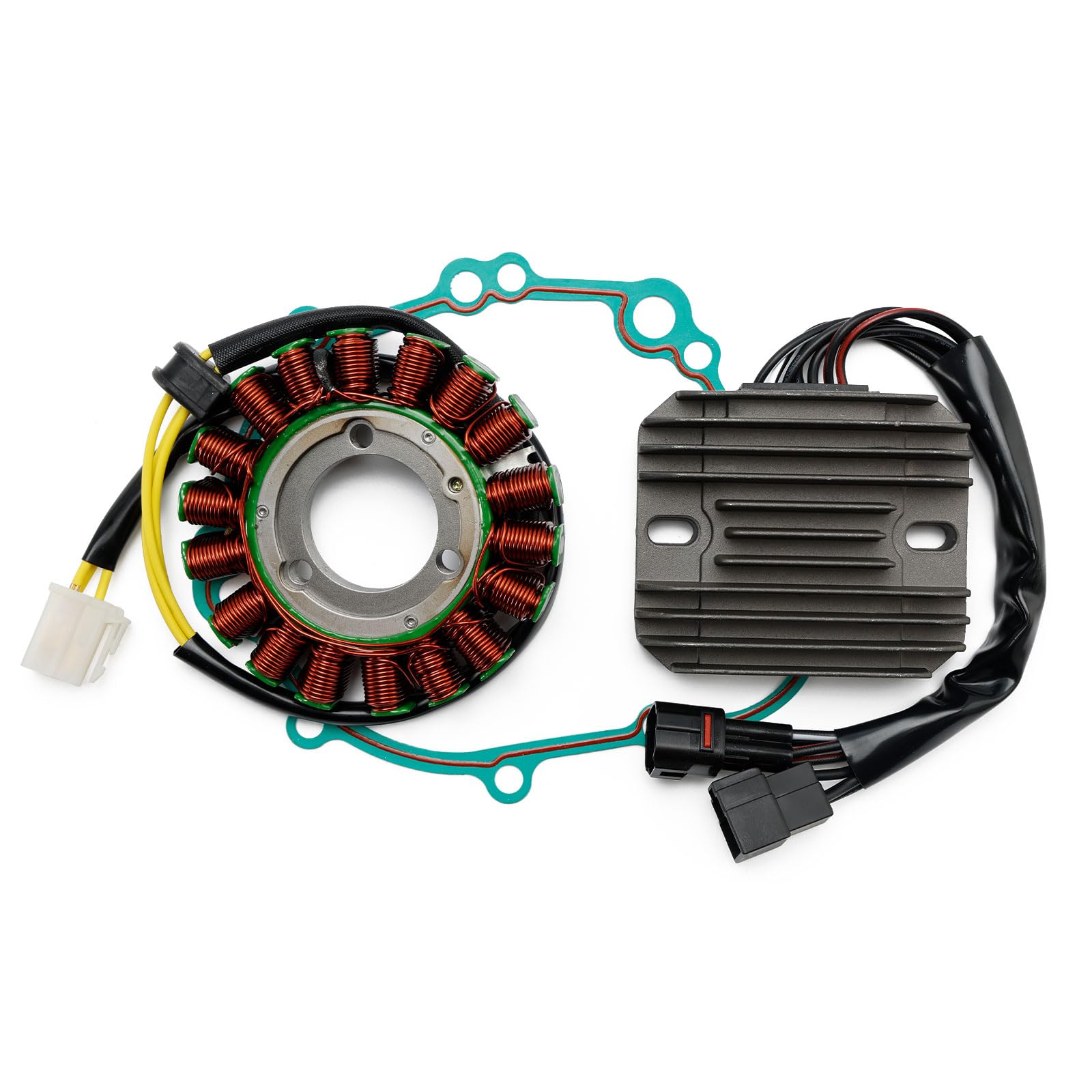 Topteng 18 Spule Magneto Stator Kit, Regulator Magneto Stator Coil Dichtungssatz, Magneto Generator Statorspule Bausatz, passend für Suzuki GSXR 600/750 2006-2007