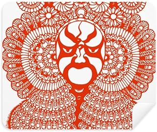 Red Paper-Cut Art Chinese Opera Head Cleaning Cloth Screen Cleaner 2pcs Suede Fabric